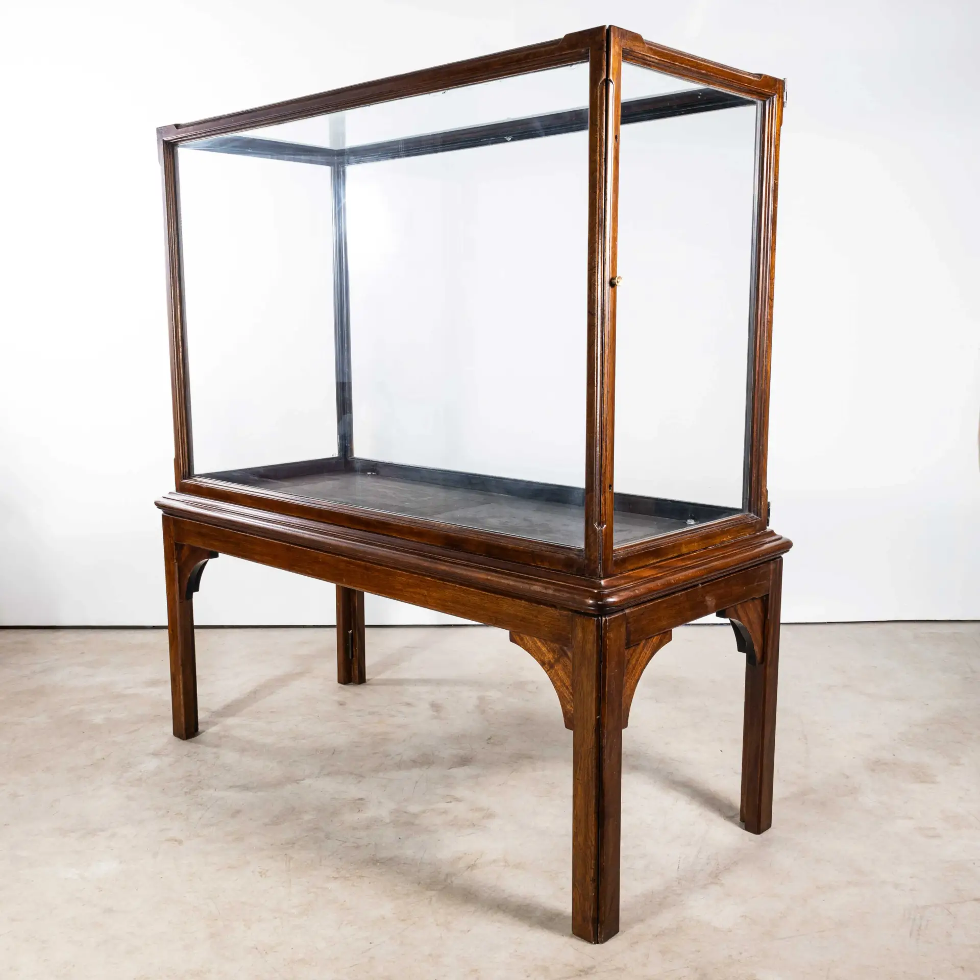 1890 S Large Victorian Mahogany Museum Display Case