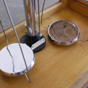 two metal balances of a vintage Russian scale