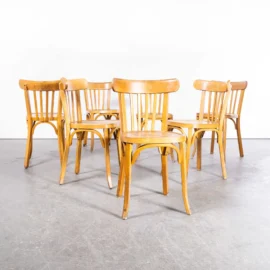 1950’s Baumann Blonde Bentwood Café Dining Chair – Set Of Seven