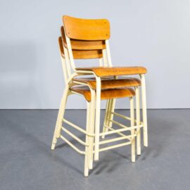 1970 Mullca High Laboratory Yellow Dining Chairs - Bar Stools - Set Of Three