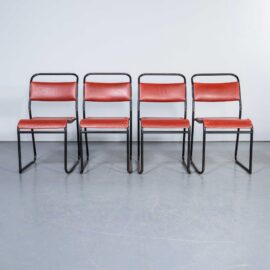 Chaises de salle à manger en métal tubulaire Pel des années 1960 - Lot de quatre