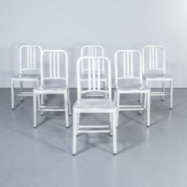 1960’s Original Aluminium Emeco 1006 Navy Dining Chair – Set Of Six