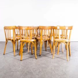 1950’s Honey Colour Baumann Bentwood Dining Chairs – Harlequin Set of Fourteen