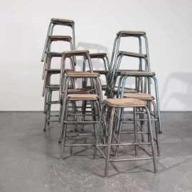 1950’s Vintage Mullica Industrial French Stacking High Stools – Various Quantities Available