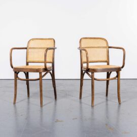 1950's Model A811 Bentwood Gehoepelde Riet Eetkamerstoelen - Paar