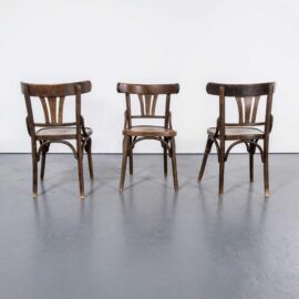 Originele 1950's Bentwood eetkamerstoelen met waaierrug - set van drie