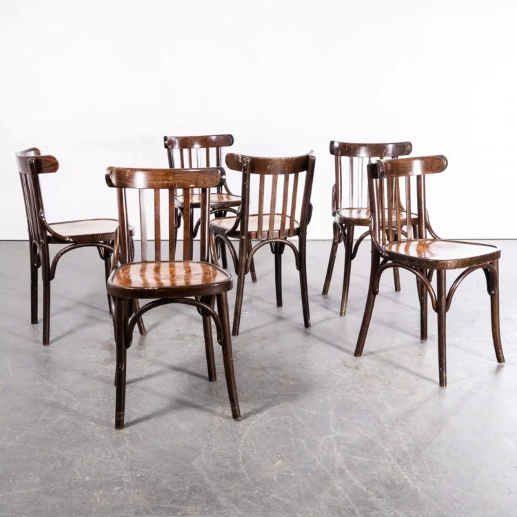 1950’s Baumann Bentwood Bistro Dining Chair – Tonal – Set Of Six