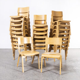 1950’s Lamstak Beech Stacking Dining Chairs – Good Quantity Available