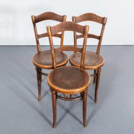 Laat 19e-eeuwse Debrecen Bentwood eetkamerstoelen - set van drie