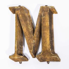 19th Century Original French Small Shop Signage Letter – M