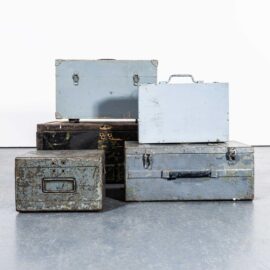 1960’s Mixed Industrial Equipment Boxes – Set Of Five