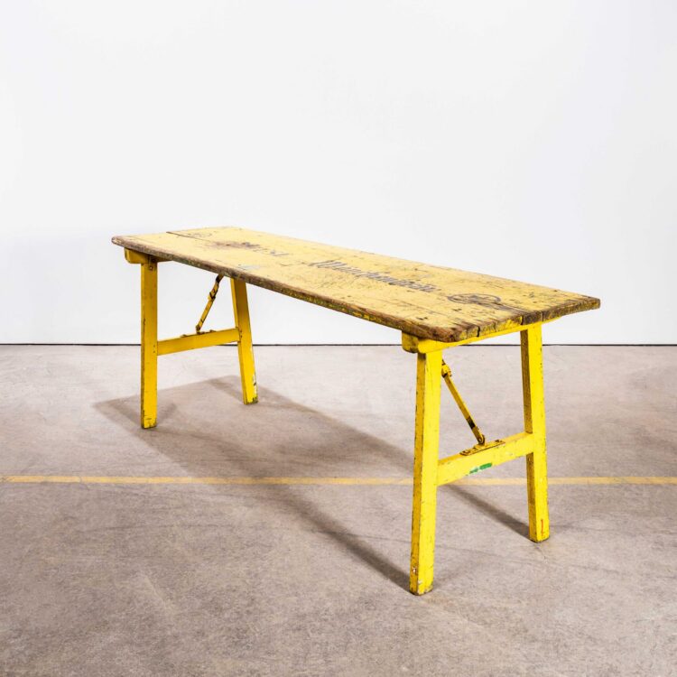 Jaren 50 Brewers Yellow Trestle Table – Meuse Biere