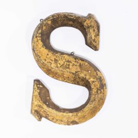 19th Century Original French Small Shop Signage Letter – S