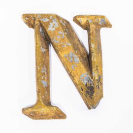 19th Century Original French Small Shop Signage  Letter – N