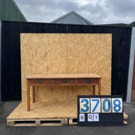 1950’s Three Drawer Blonde Oak Simple French Workshop Desk