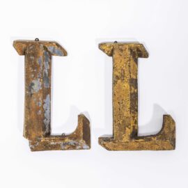 19th Century Original French Small Shop Signage Letter – L