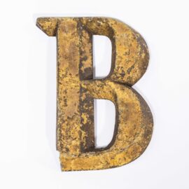 19th Century Original French Small Shop Signage Letter – B