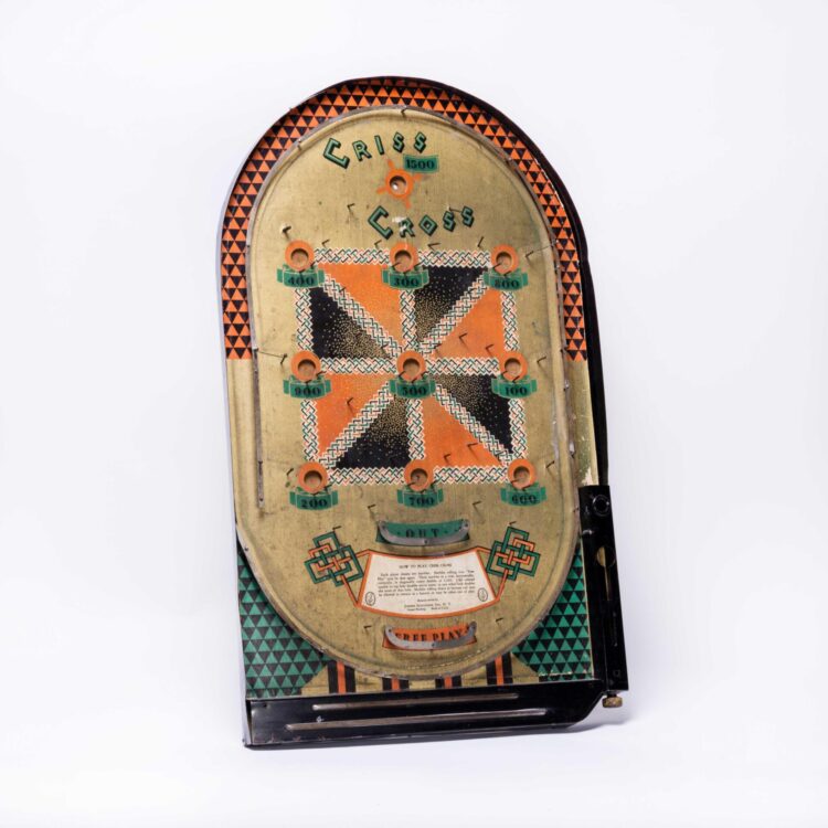 Zeldzame Amerikaanse Mid Century Criss Cross Pinball Game – Bagatelle