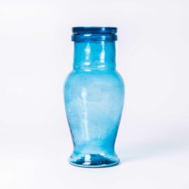 Contemporary Moroccan Mouth Blown Glass Jar – Light Blue