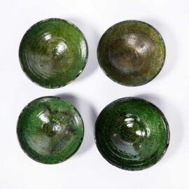 Contemporary Tamagroute Green Set Of Bowls – Four Small Bowls