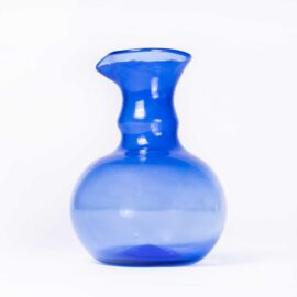 Contemporary Moroccan Small Mouthblown Jug – Blue