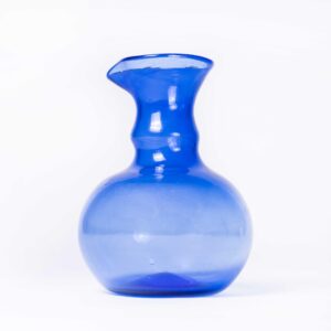 Petite cruche contemporaine marocaine soufflée à la bouche - Bleu
