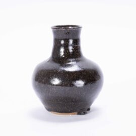 Vintage Studio Ceramics Organic Stem Vase – Dark Earth Glaze