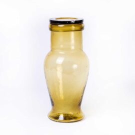 Contemporary Moroccan Mouth Blown Glass Jar – Amber