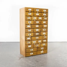 1950’s Original German Oak Stockroom Bank Of Drawers (1292.1)