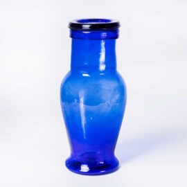 Contemporary Moroccan Mouth Blown Glass Jar – Dark Blue