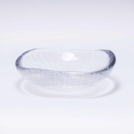 Mid Century Heavy Glass Small Bubble Dish