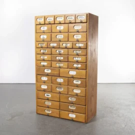 1950’s Original German Oak Stockroom Bank Of Drawers (1292.2)