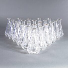 1920’s New Old Stock French Conical Hexagon Glass Carafe – Large Quantity Available