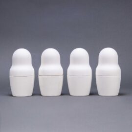 New Old Stock Raw Ceramic – Set Of Four White Russian Dolls