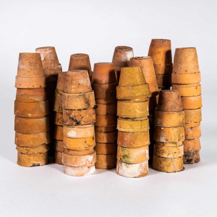 20th Century Vintage Terracotta Garden Pots Small – Set Of Thirty