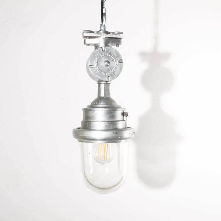 1960’s Industrial Explosion Proof Ceiling Pendant Lamps/Lights – With Glass Domes – Model 1