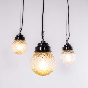 1950's New Old Stock Pineapple Shaped Pendant Lamps