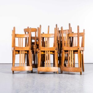 Stella geribbelde hoekige eetkamerstoelen uit de jaren 50