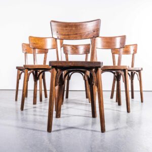 1950er Dark Shaker Baumann Bugholz Esszimmerstühle - 6er-Set