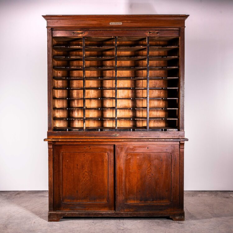 1930’s Highly Original German Tambour Fronted Atelier Cabinet