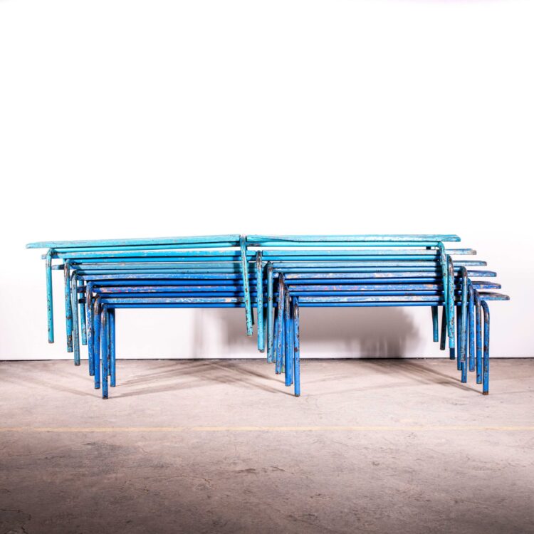 1950’s Original Blue Mullca Long Benches – Good Quantity Available