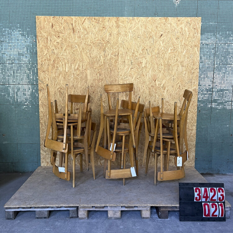 1950’s French Luterma Cross Base Bentwood Dining Chairs – Small Batch Available