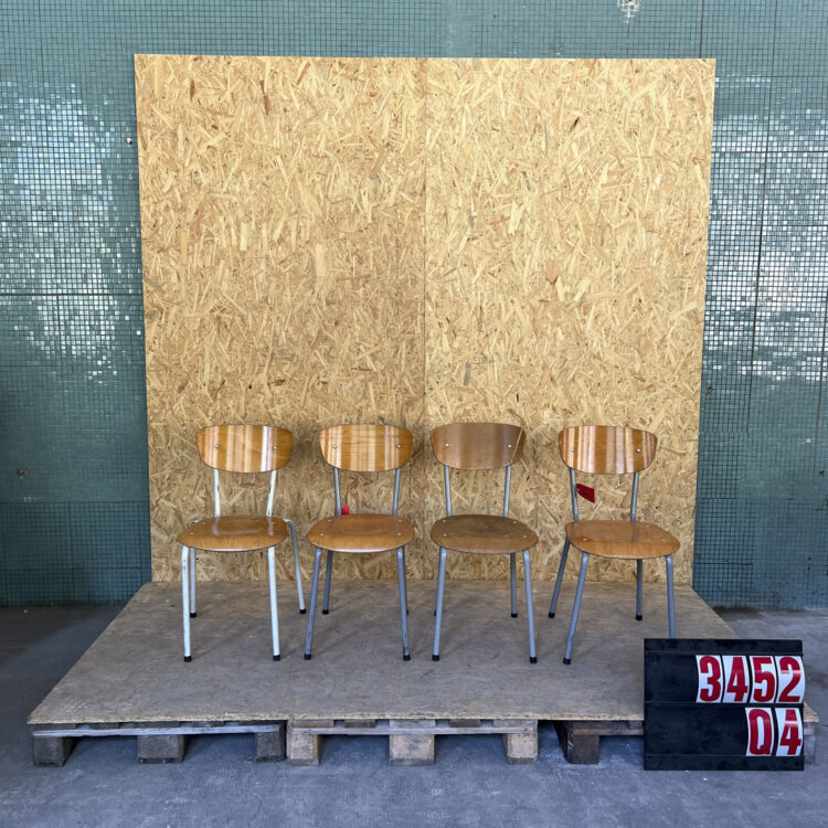 1960’s French Simple Stacking Dining Chairs – Set Of Four