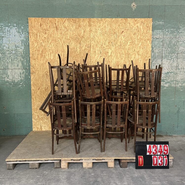 1950’s Dual Vertical Bar Wooden Dining Chairs