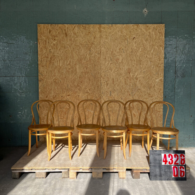 1950’s Blonde Hoopback Bentwood Dining Chairs – Set Of Six