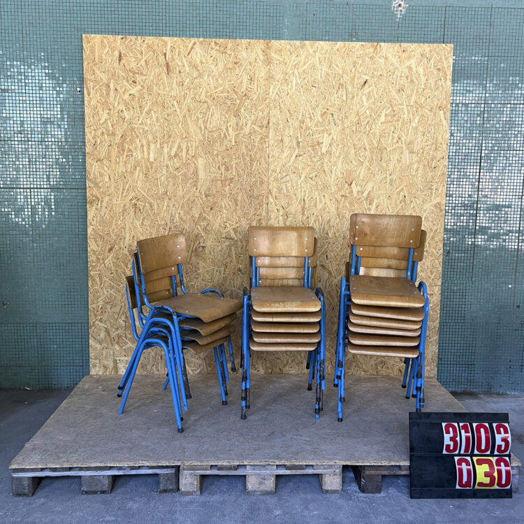 1960’s Elbe Blue Stacking Dining Chairs
