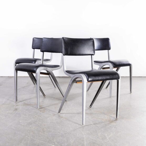 1950’s James Leonard Esavian ESA Upholstered Dining Chairs – Set Of Four