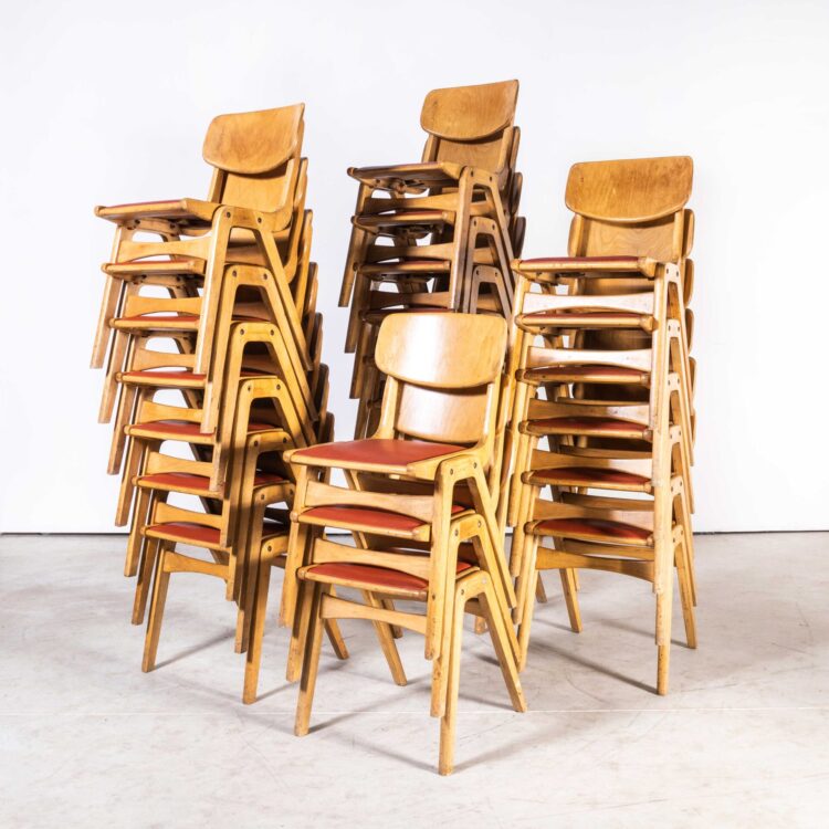 1950’s Ben Type Stacking Upholstered Dining Chairs