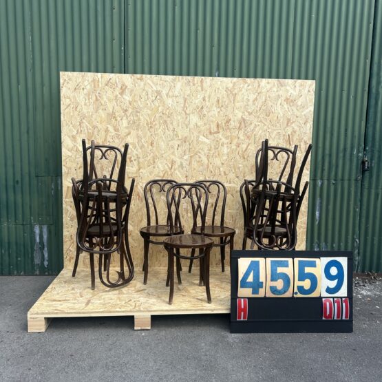 1950’s Dark Oak Fischel Love Heart Bentwood Dining Chairs