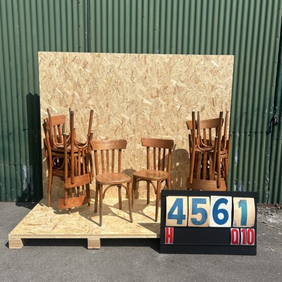 1950’s Honey Oak Mahieu Bentwood Dining Chair – Set Of Ten